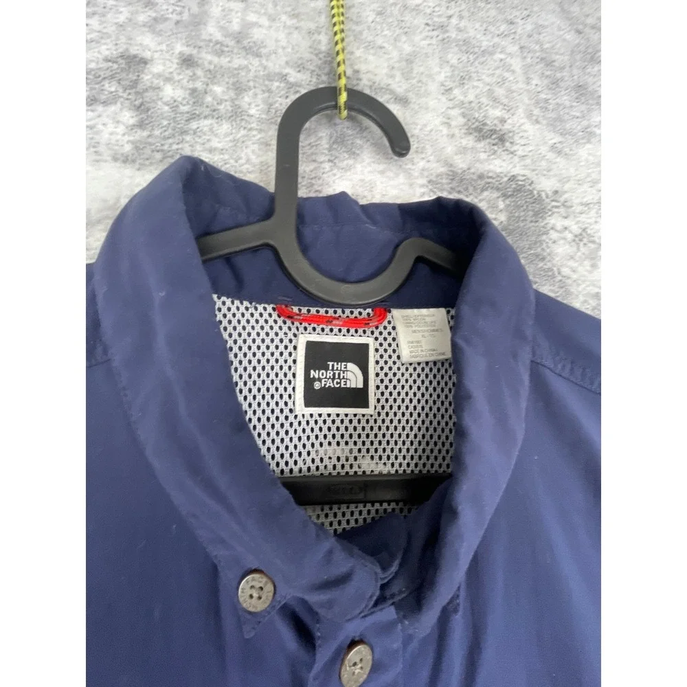 The North‎ Face Mens XL Button Up Shirt Solid Navy Blue Gorpcore Hiking Utility